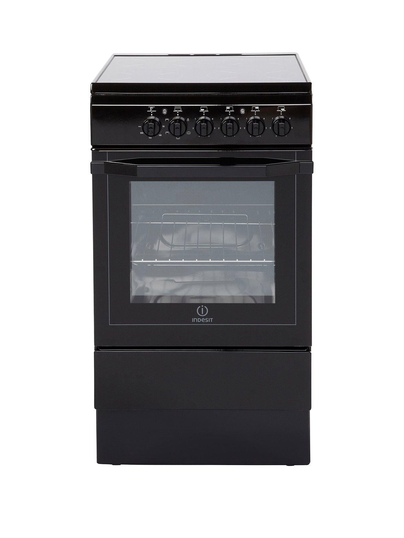 Indesit I5Vshk 50Cm Electric Cooker With Ceramic Hob - Black
