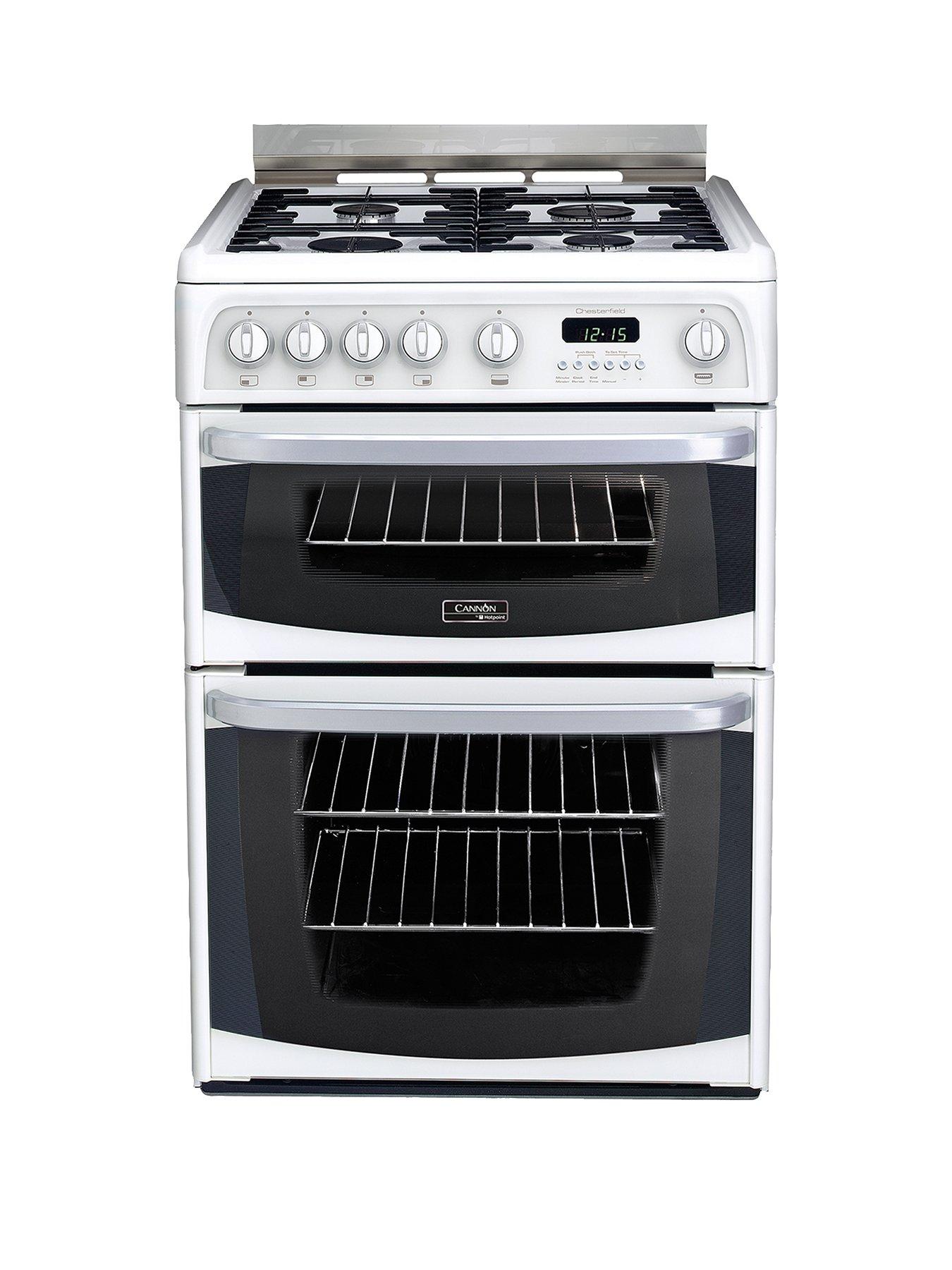 Cannon By Hotpoint Ch60Gciw 60Cm Double Oven Gas Cooker With Fsd - White