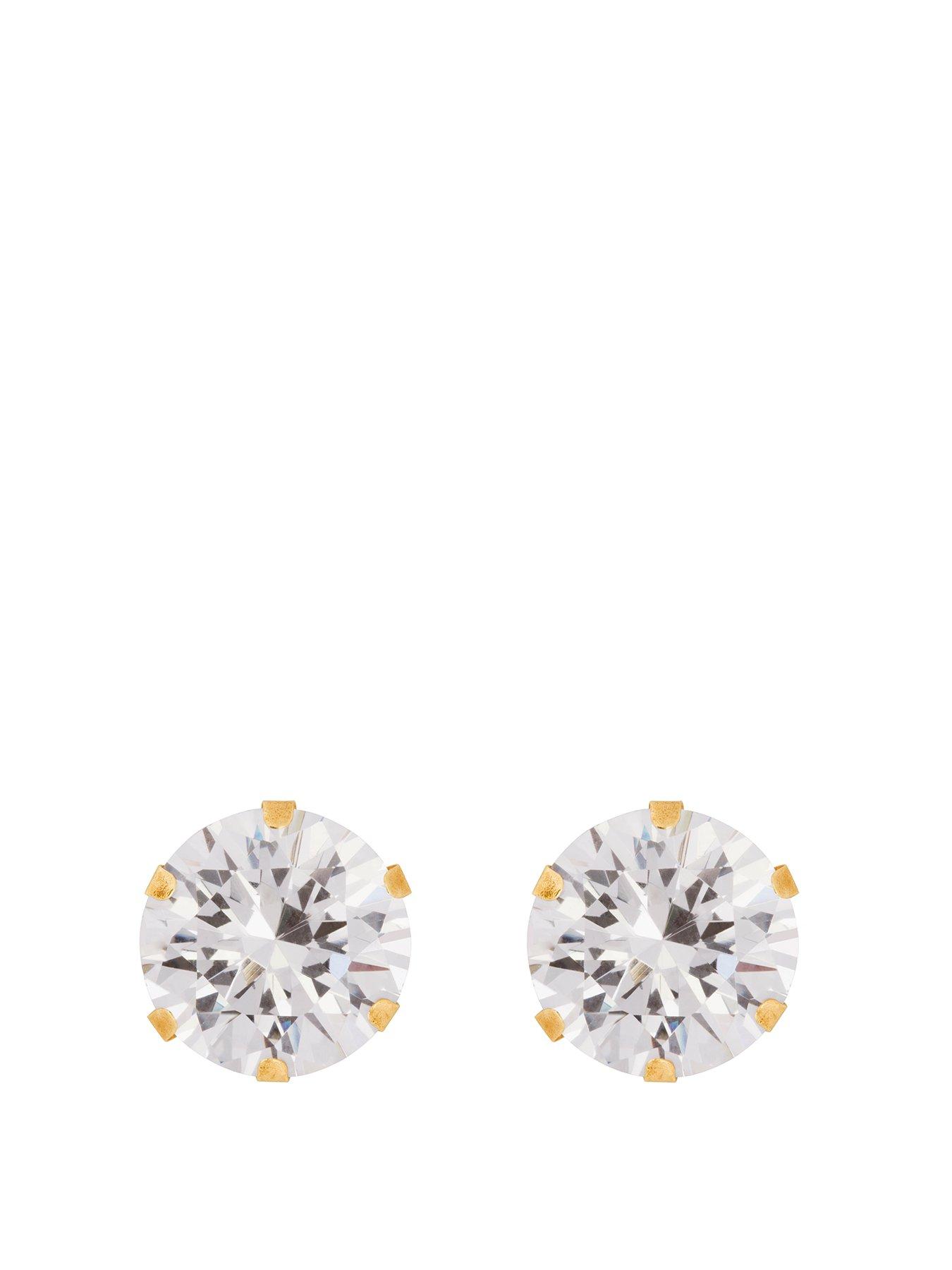 White gold and on sale cubic zirconia earrings