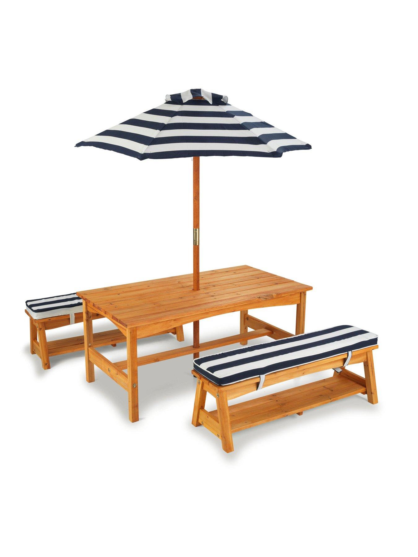Kidkraft Outdoor Picnic Table & Bench Set with Cushions & Umbrella