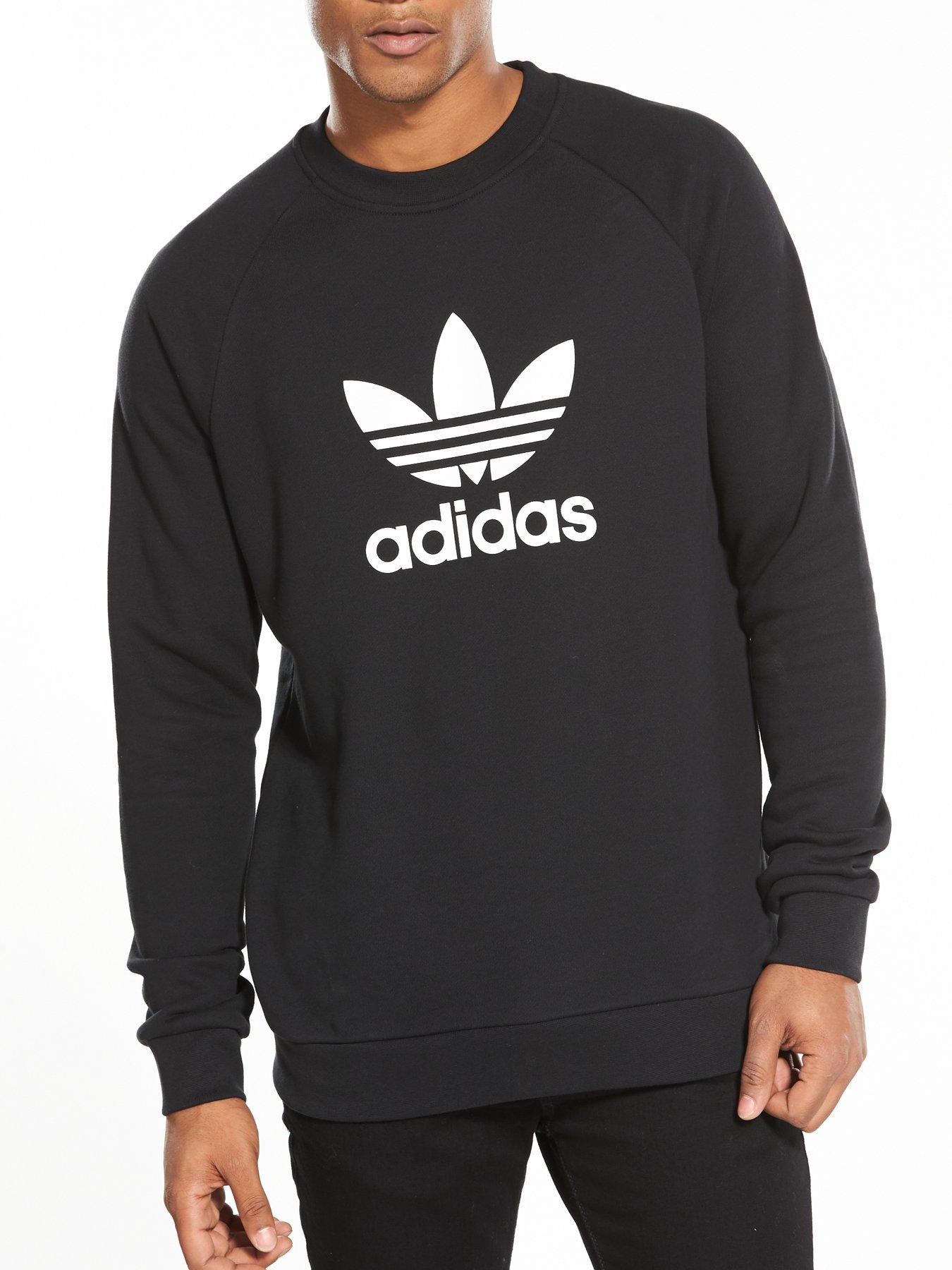 adidas originals logo crew neck sweatshirt black