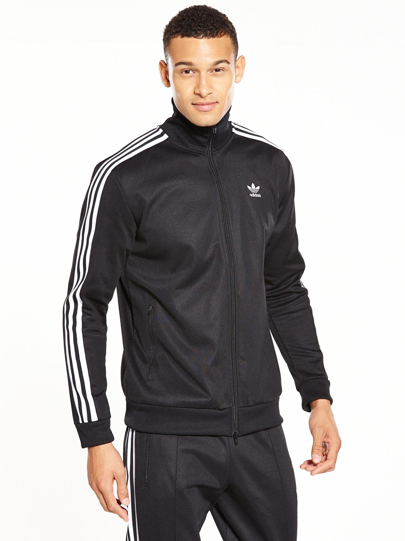 adidas originals adicolor beckenbauer skinny tracksuit in black