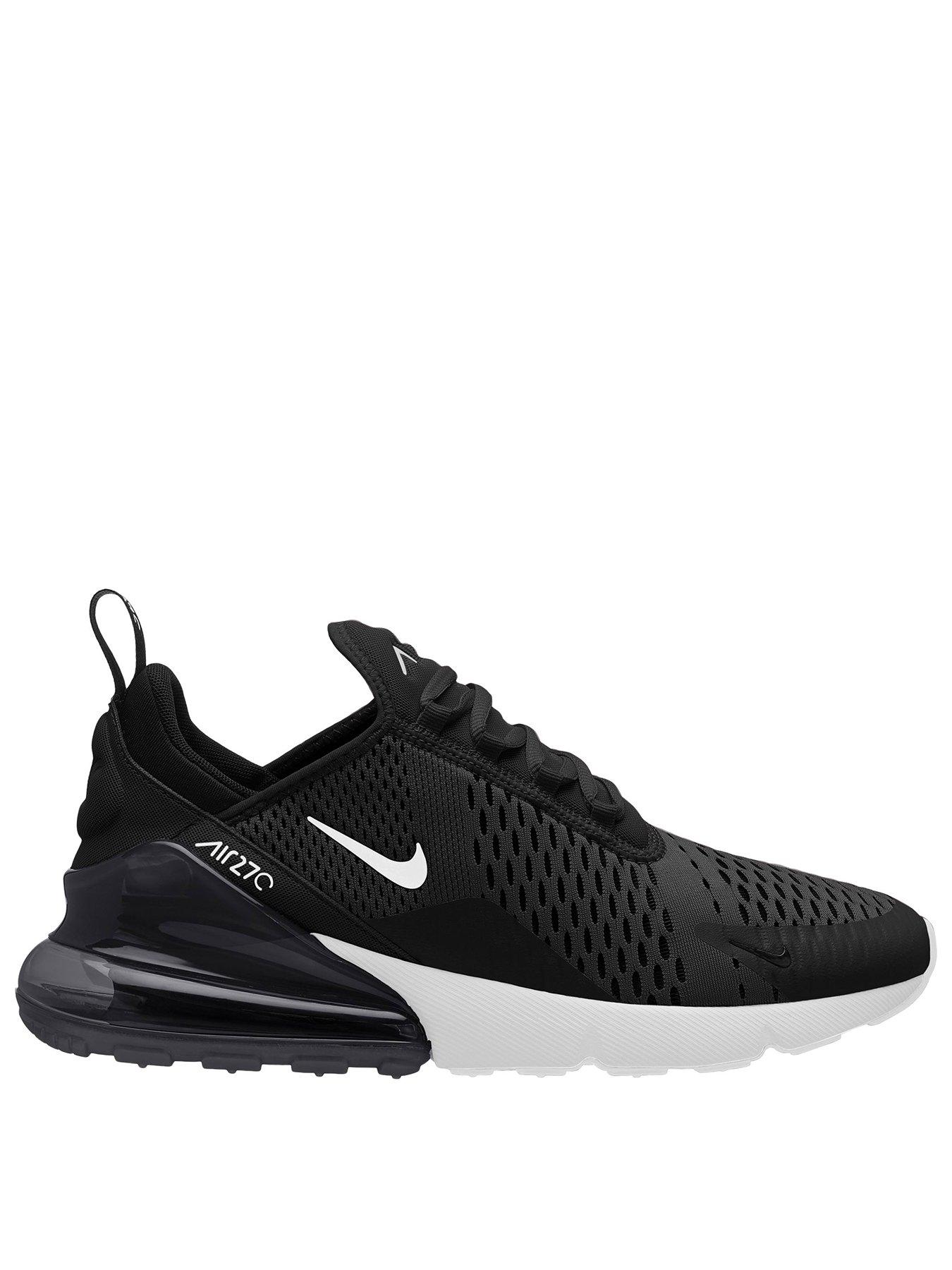 black and white air max 270s