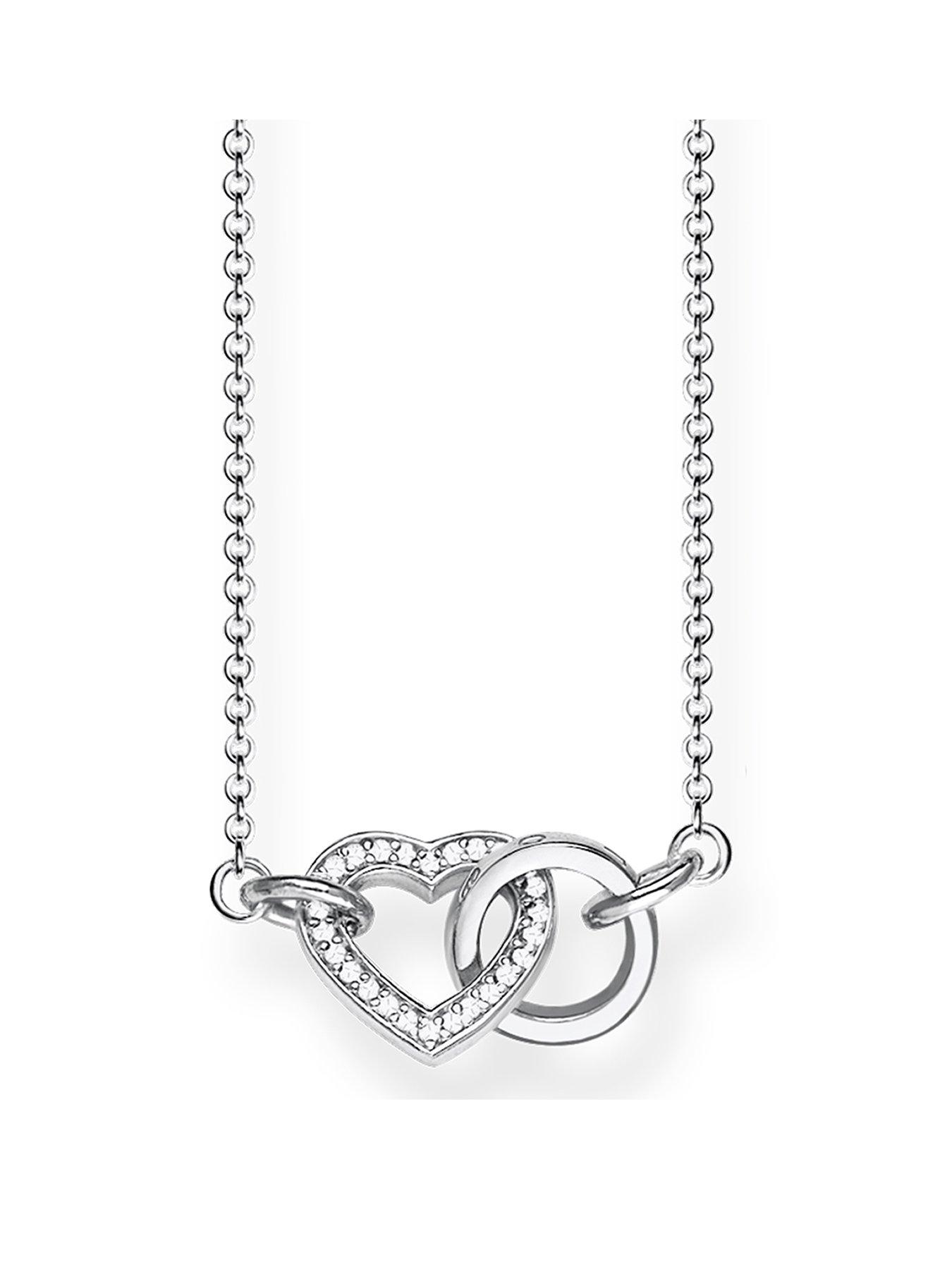 Silver heart sale link necklace