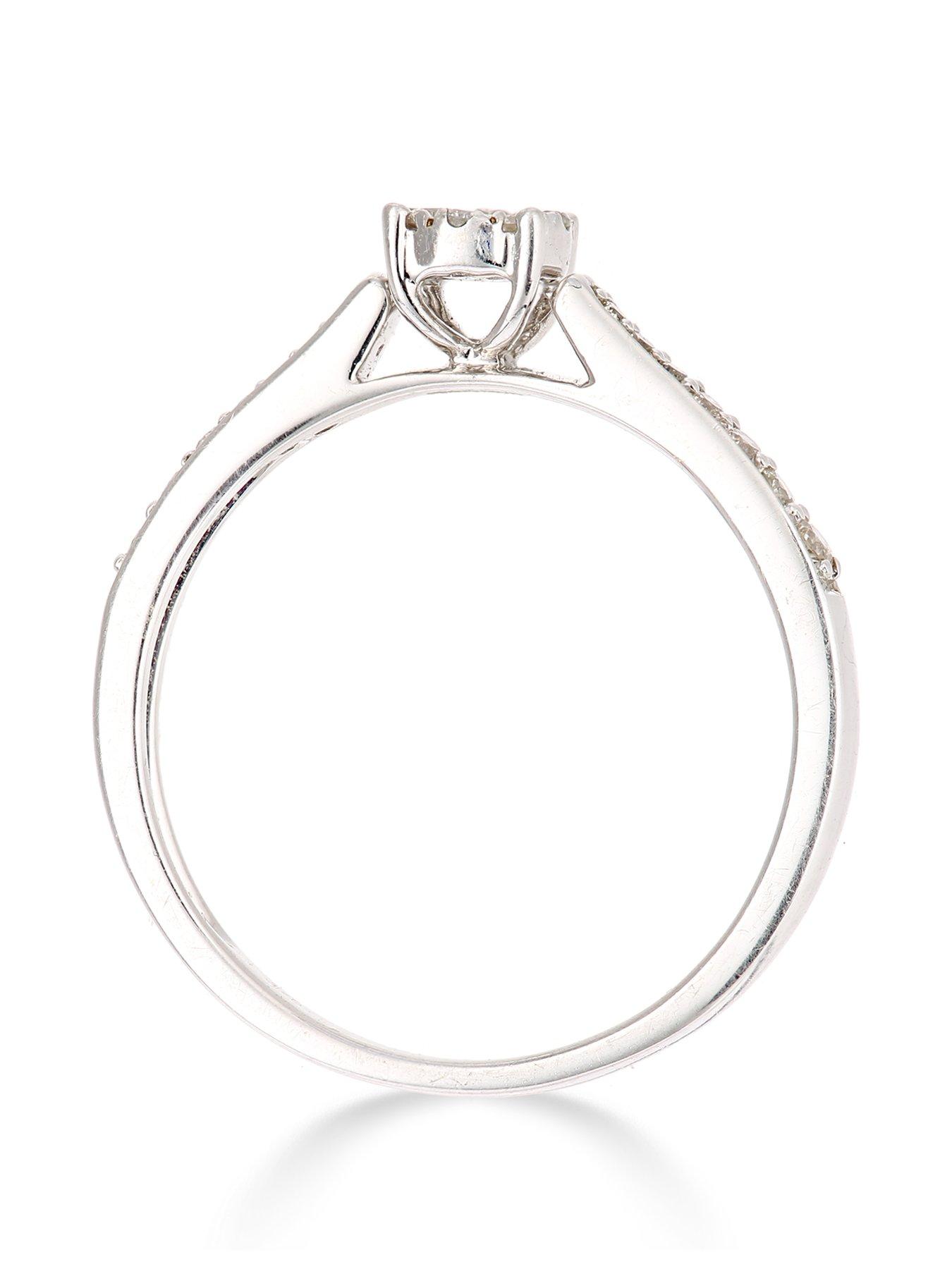 Image 3 of 5 of Love DIAMOND 9ct&nbsp;White Gold 25 Points of Diamonds Ring with Stone Set Shoulders