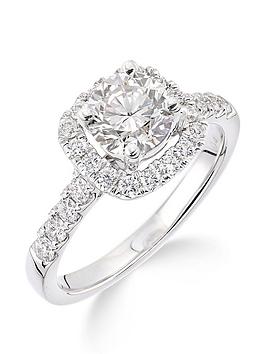 love diamond 18ct white gold claw set 70 point diamond square set halo ring