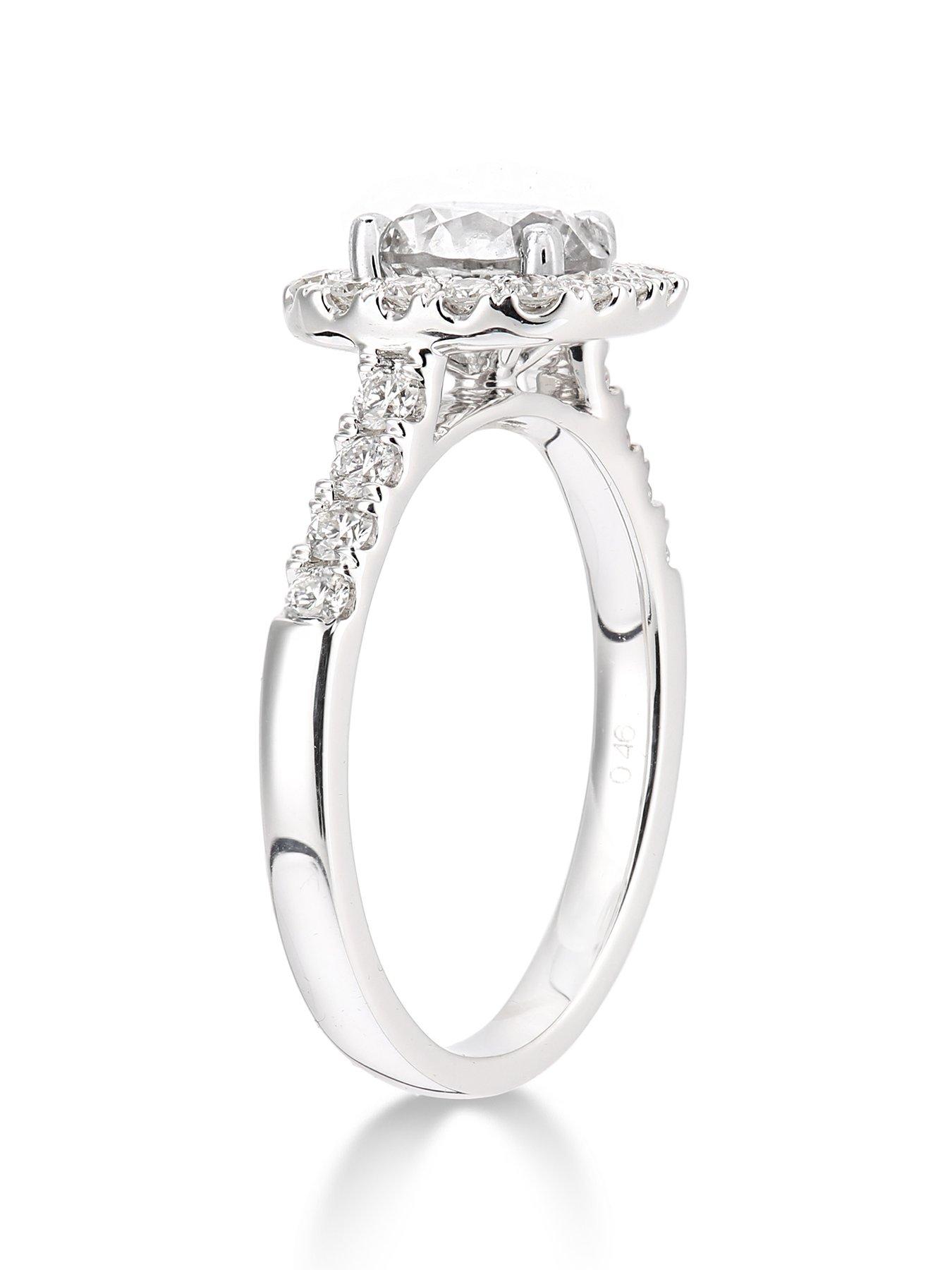 Image 2 of 5 of Love DIAMOND 18ct&nbsp;White Gold Claw Set 70 point Diamond Square Set Halo Ring
