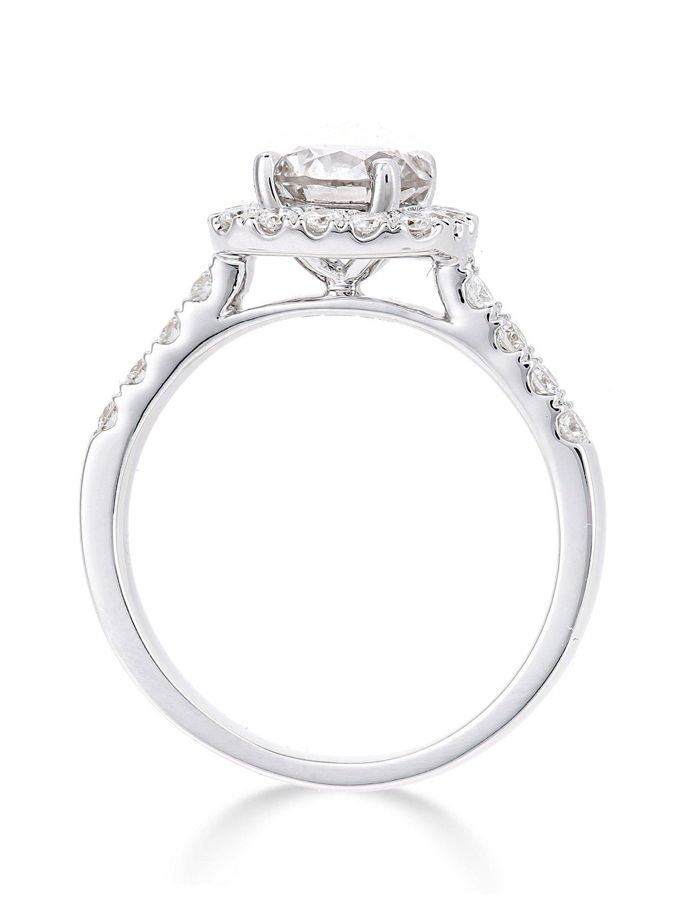 Image 3 of 5 of Love DIAMOND 18ct&nbsp;White Gold Claw Set 70 point Diamond Square Set Halo Ring