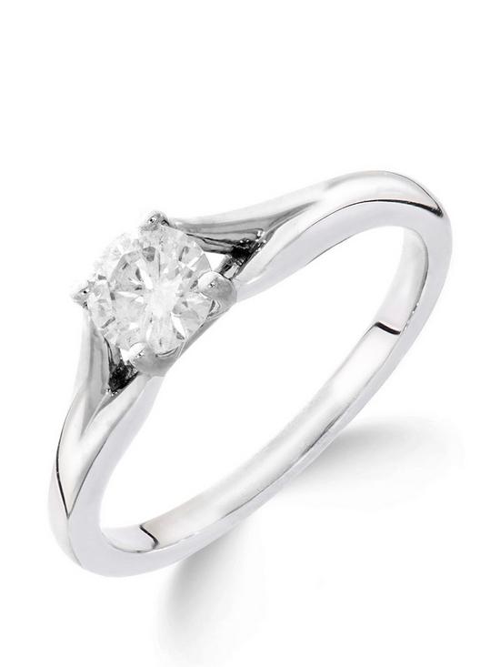 front image of love-diamond-9ct-white-gold-14nbspcarat-diamond-solitaire-with-tapered-shoulders-ring