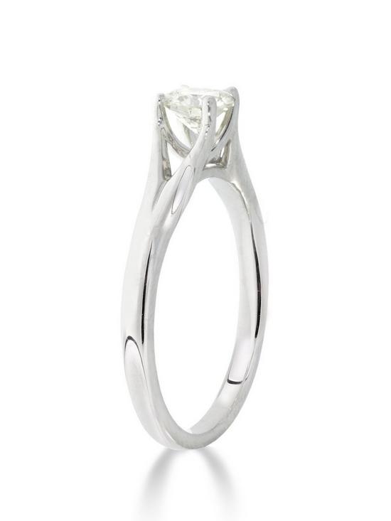 stillFront image of love-diamond-9ct-white-gold-14nbspcarat-diamond-solitaire-with-tapered-shoulders-ring