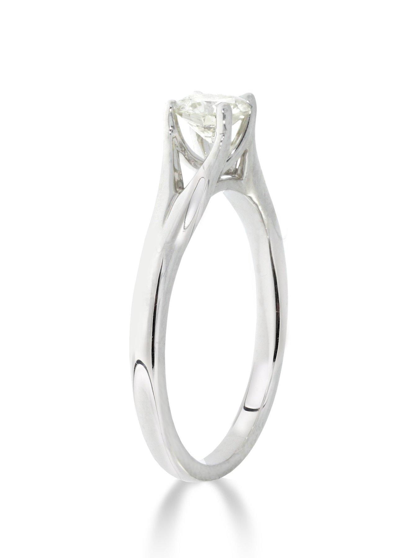 Image 2 of 5 of Love DIAMOND 9ct White Gold 1/4&nbsp;Carat Diamond Solitaire with Tapered Shoulders Ring