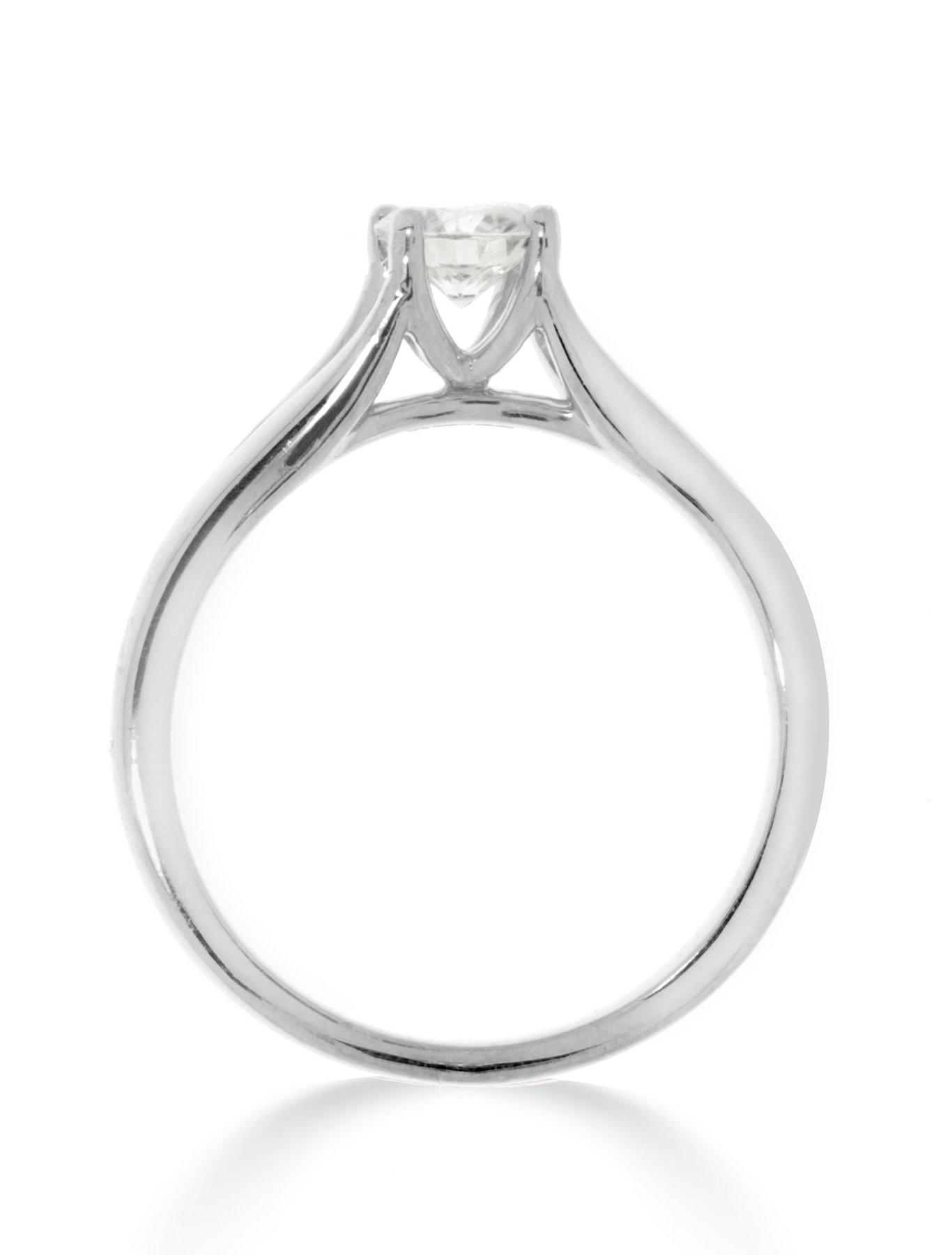 Image 3 of 5 of Love DIAMOND 9ct White Gold 1/4&nbsp;Carat Diamond Solitaire with Tapered Shoulders Ring