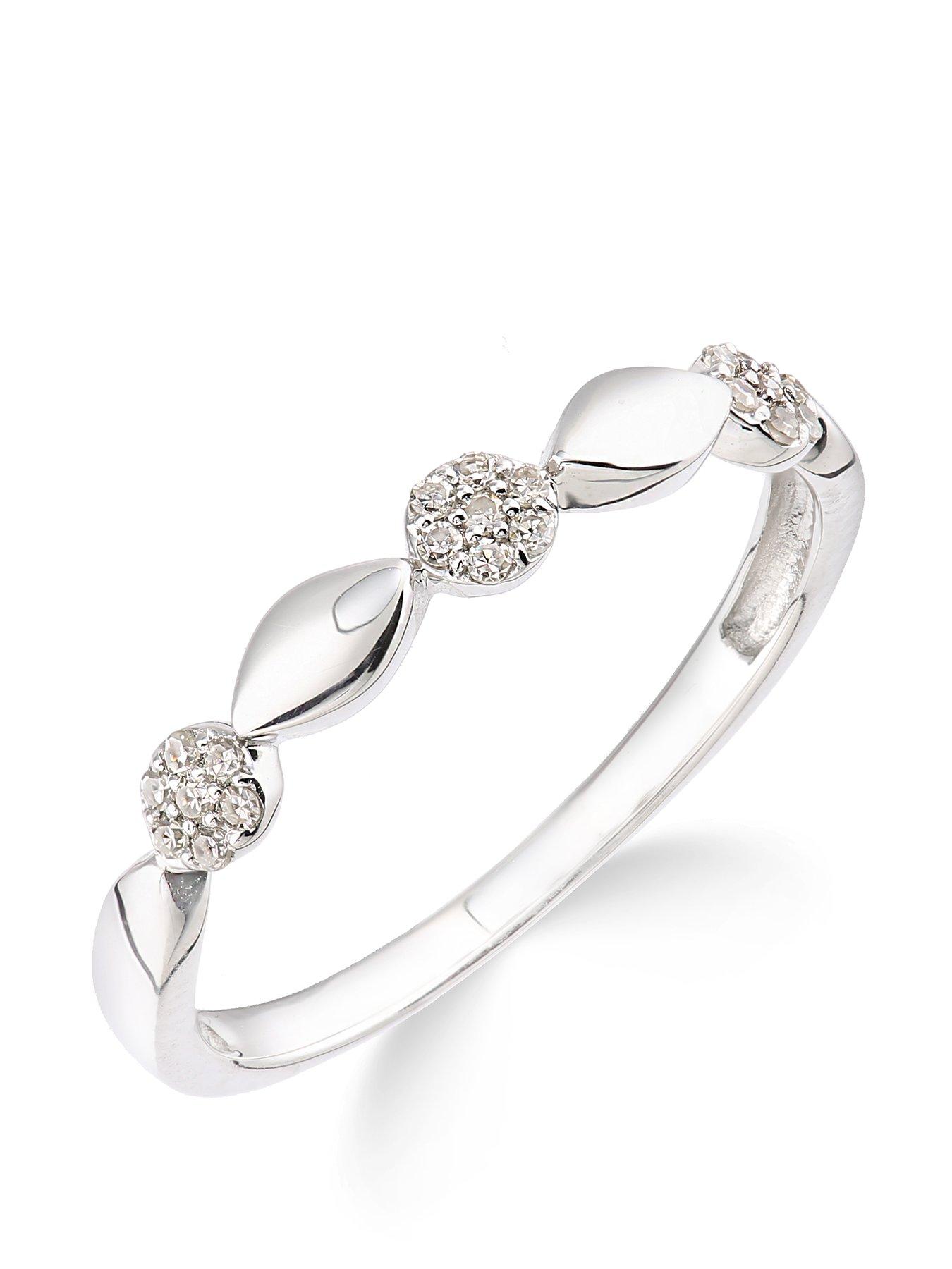 Product photograph of Love Diamond 9ct White Gold 10 Point Diamond Commitment Ring from very.co.uk
