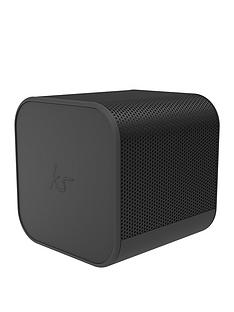 Kitsound Boom Cube Portable Wireless Bluetooth Speaker with Passive Bass Radiator, Metallic Finish and up to 6 hours Play Time - Black