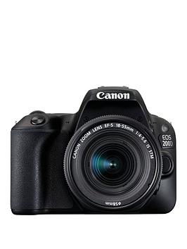 Canon Eos 200D Slr Camera In Black With 18-55Mm Is Stm Black Lens 24.2Mp 3.0Lcd Fhd
