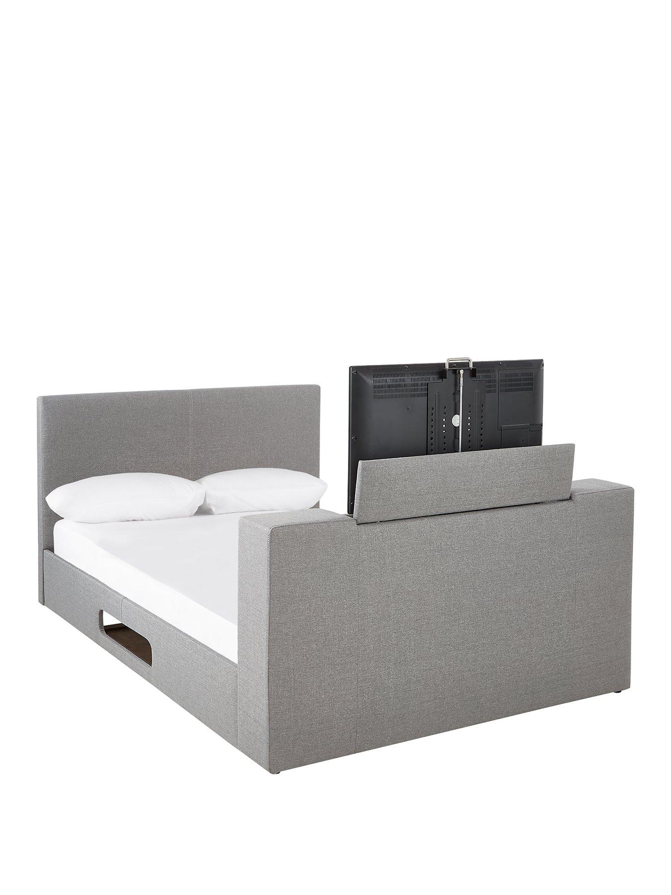 Talbot Fabric Double Tv Bed Frame With Mattress Options Buy And