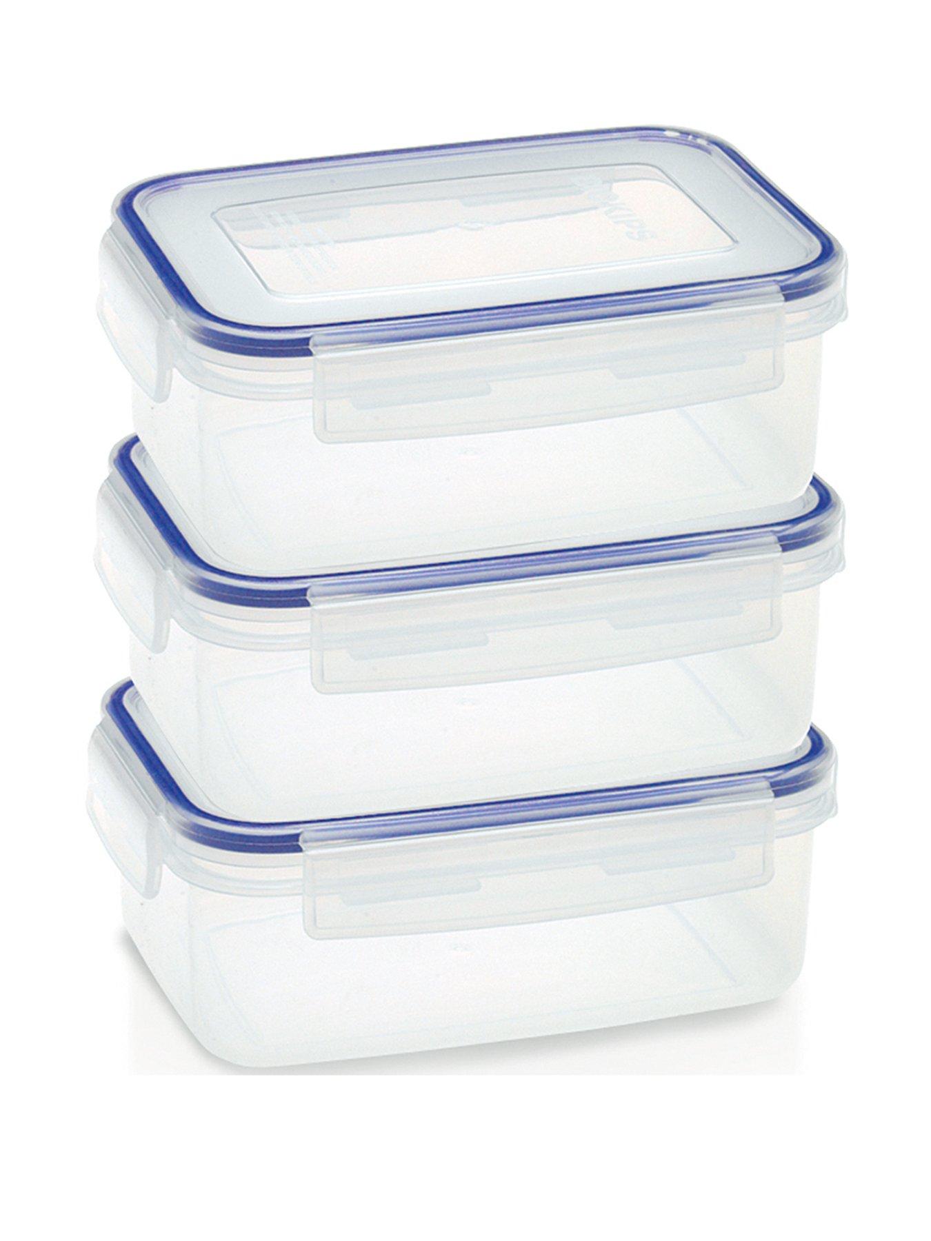 Product photograph of Addis Clip Amp Close Set Of 3 X 900 Ml Food Storage Containers Clear from very.co.uk