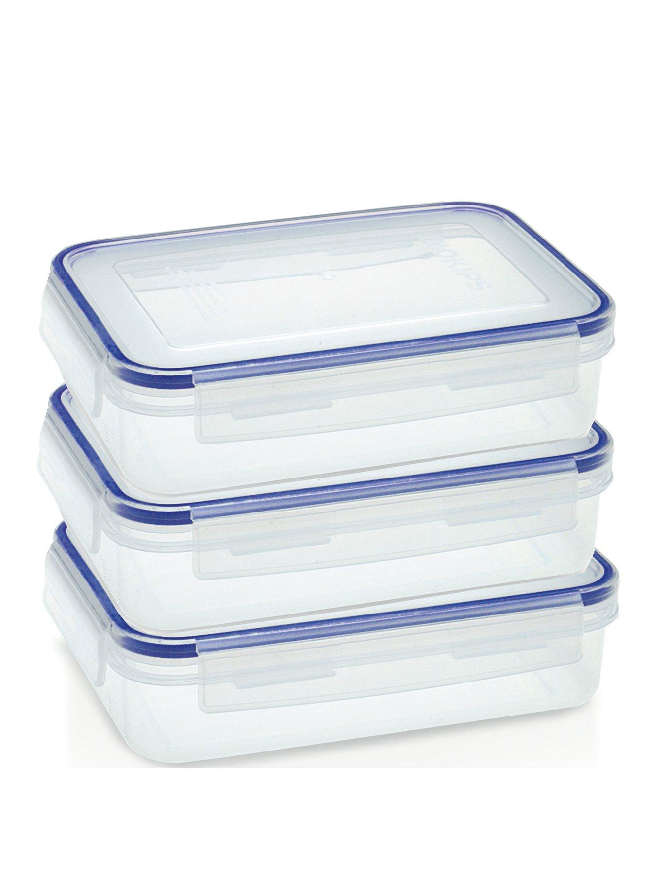 Product photograph of Addis Clip Amp Close Set Of 3 X 1 1 Litre Food Storage Containers Clear from very.co.uk