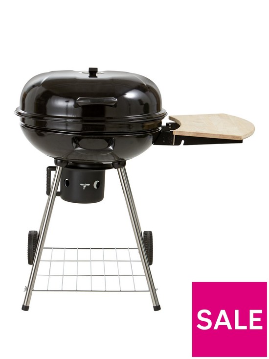 front image of 22-inch-kettle-grill-charcoal-bbq-with-side-table-and-free-cover