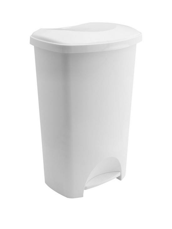 front image of addis-50-litre-pedal-bin-in-white
