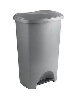Product photograph of Addis 50-litre Pedal Bin In Metallic Silver from very.co.uk