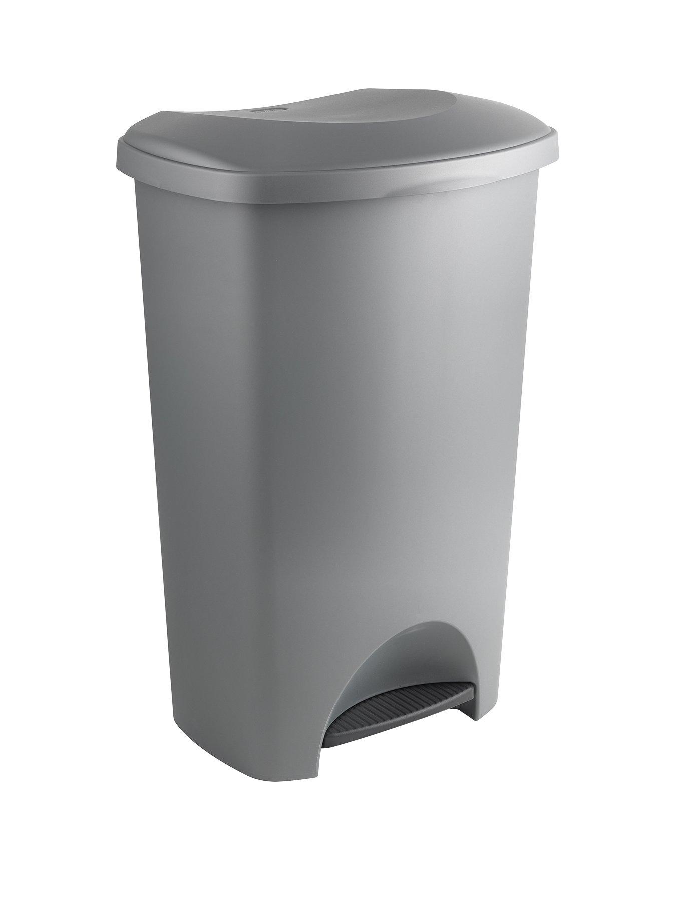 Image 1 of 4 of Addis 50-litre Pedal Bin in Metallic Silver