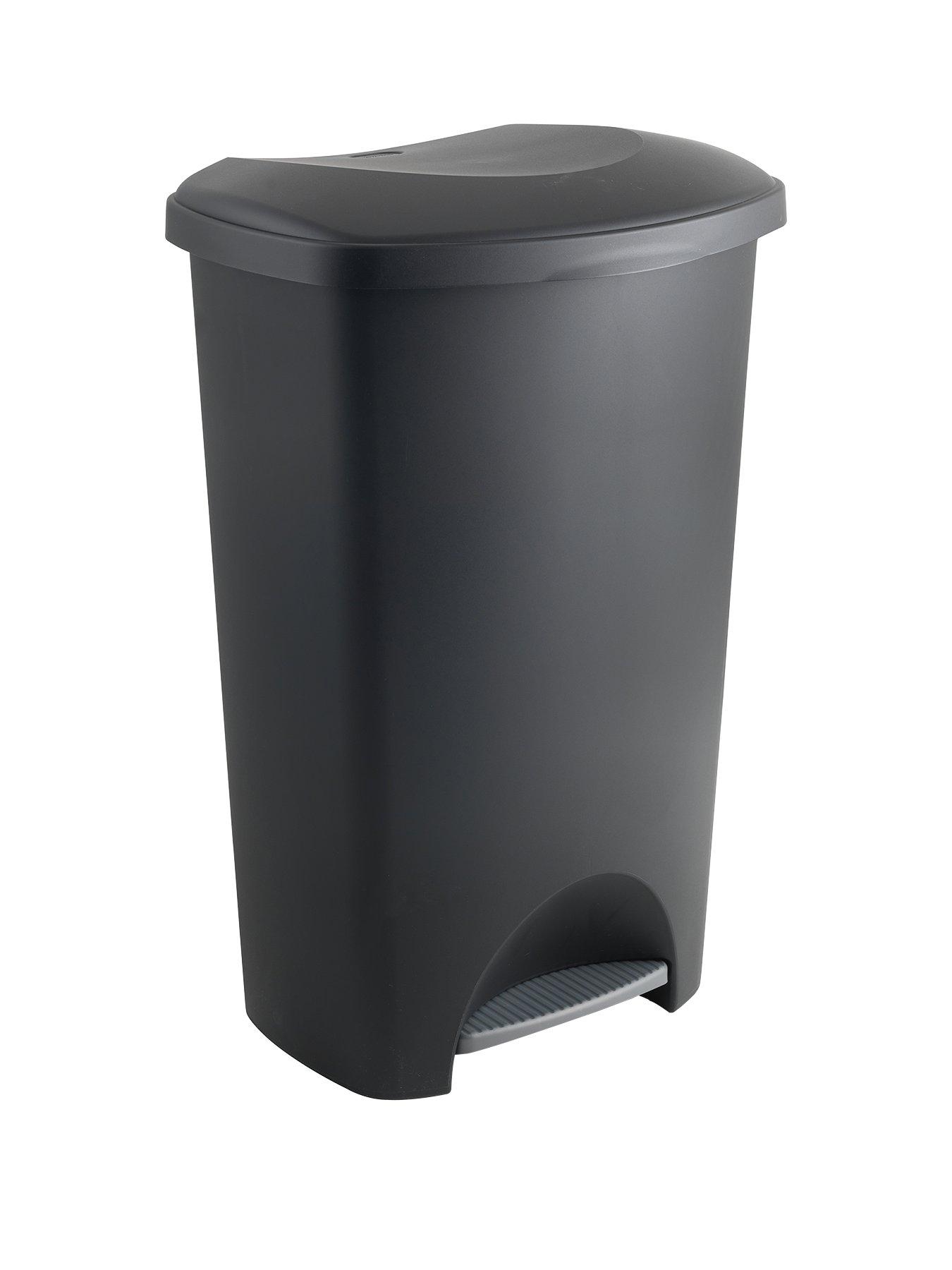 50 Litre 50L Plastic Recycle Recycling Bin with Flap Lid Kitchen Garden Waste Rubbbish Bins Dustbin Blue 