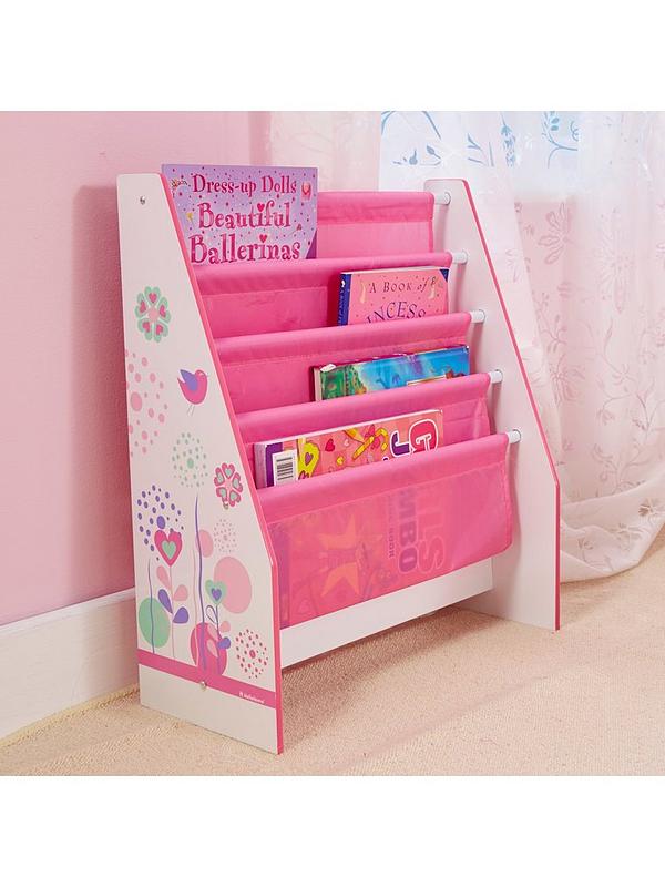 Flower and Birds Kids Sling Bookcase Bedroom Storage with Toy Box Sorage Chest by HelloHome 