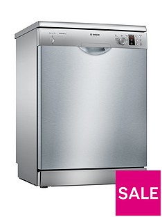 Bosch Serie 2 SMS25AI00G 12-Place Full Size Dishwasher with ActiveWater™ Technology - Silver