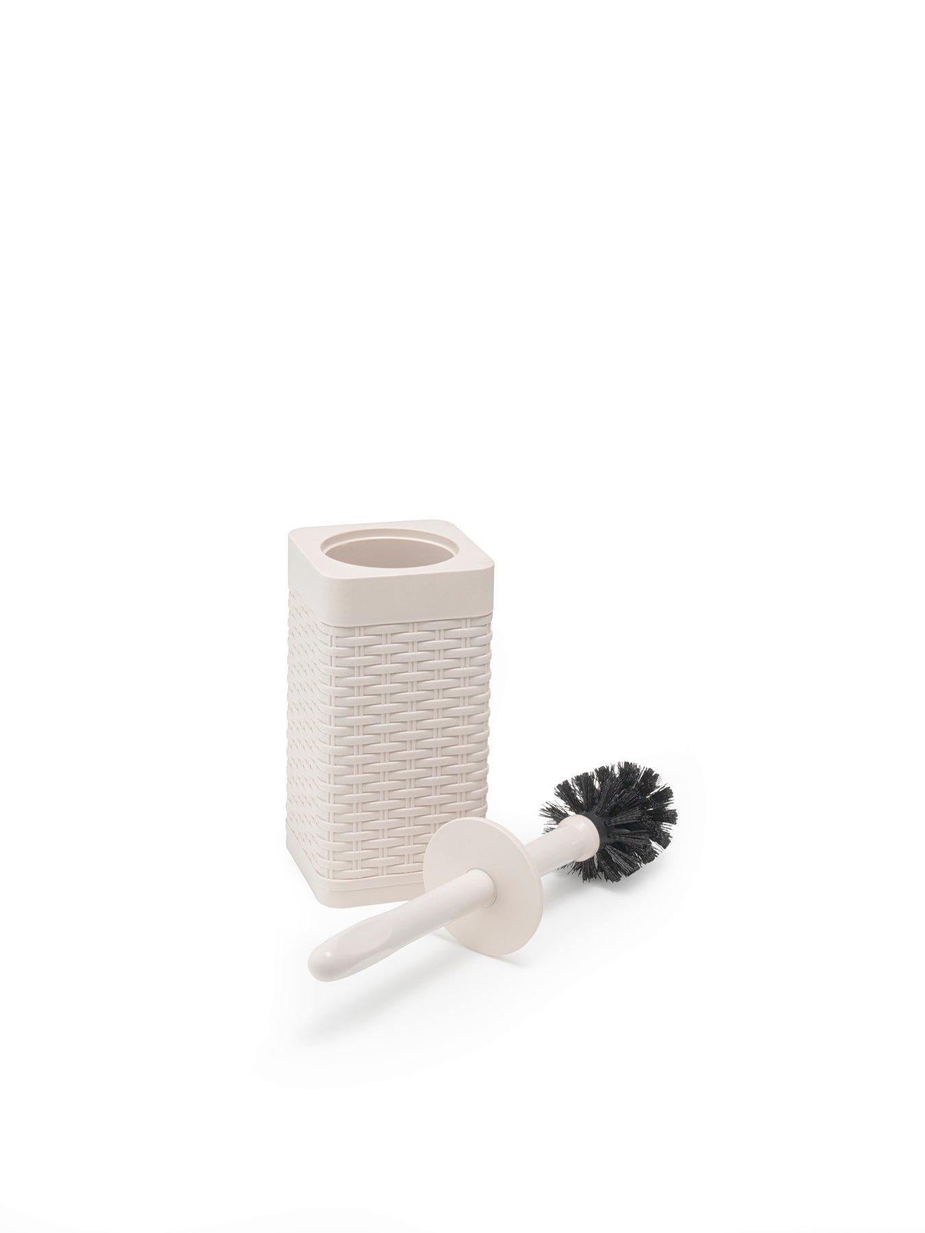 Addis Faux Rattan Toilet Brush and Bin Set Very.co.uk
