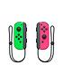  image of nintendo-switch-joy-con-controllernbsptwin-pack-wirelessnbsprechargeable-ndash-neon-pinkneon-green