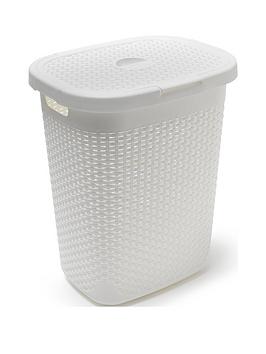 Product photograph of Addis 50 Litre Faux Rattan Laundry Hamper from very.co.uk