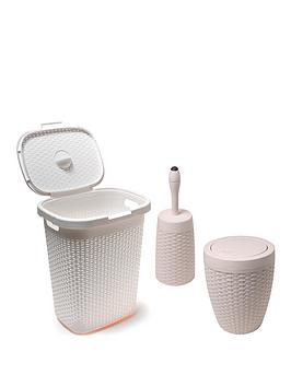 Product photograph of Addis 50-litre Faux Rattan Bathroom Set from very.co.uk