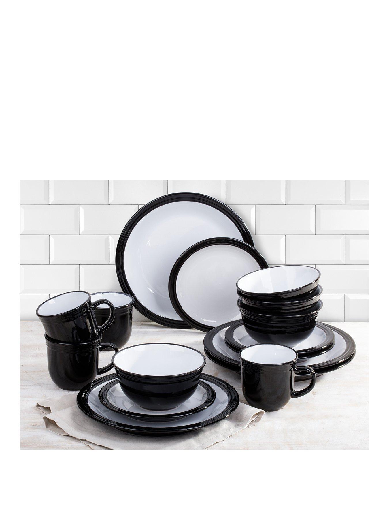 undefined Camden 16-Piece Dinner Set – Black