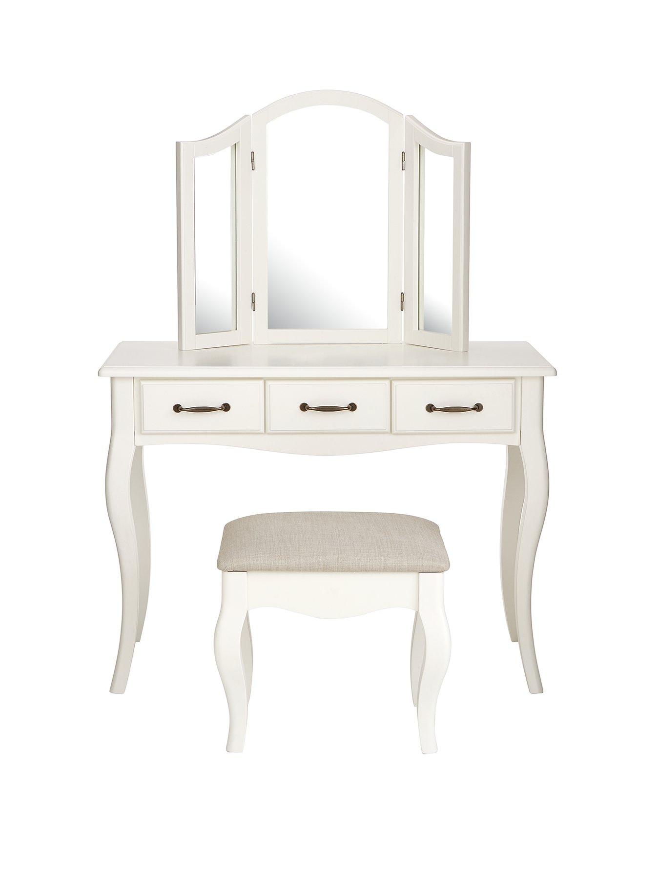 Dressing Table, Mirror and Stool Set 