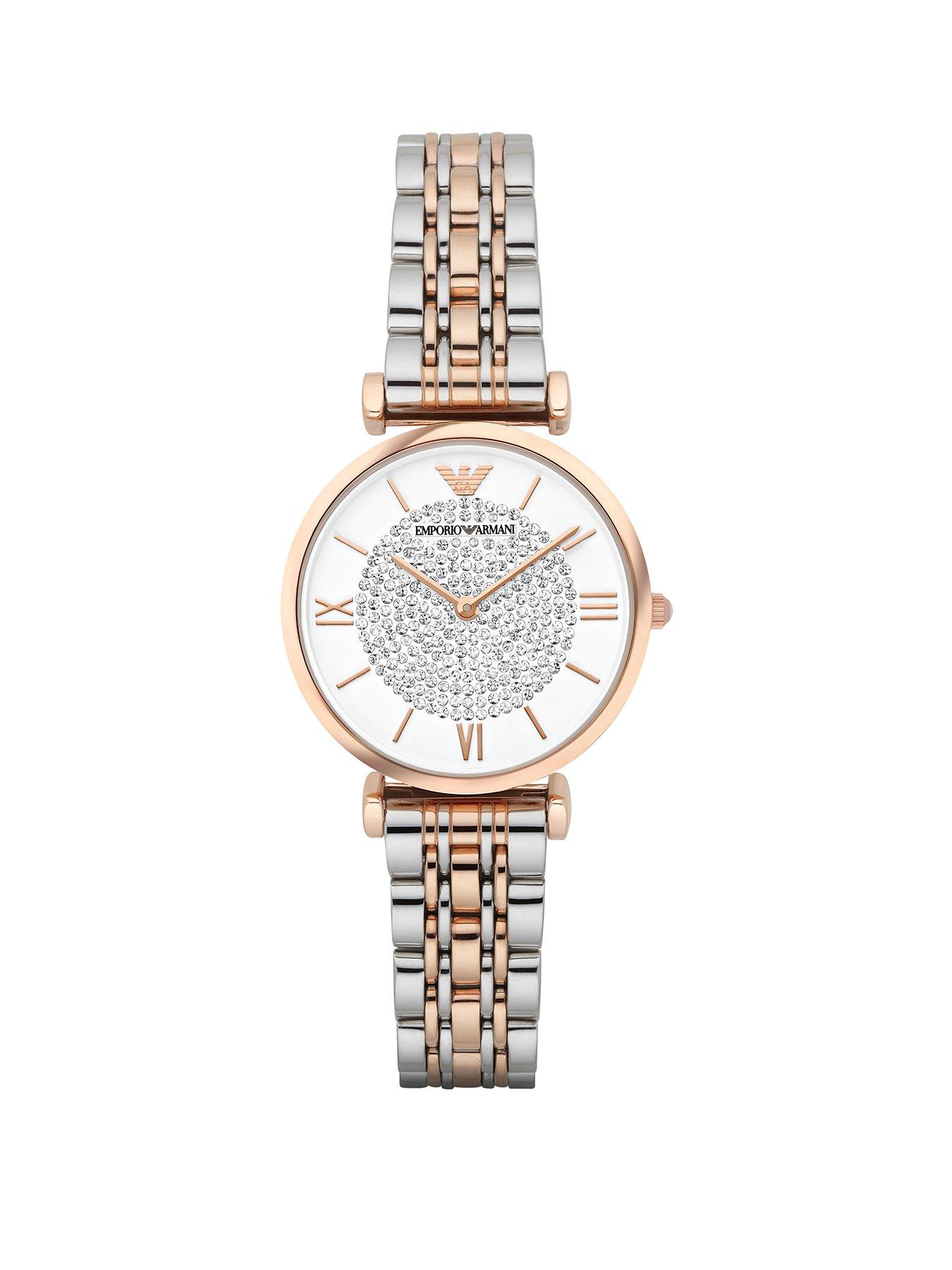 armani rose gold watch womens