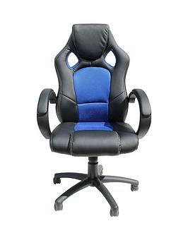 Product photograph of Alphason Jensen Office Chair - Black Blue from very.co.uk