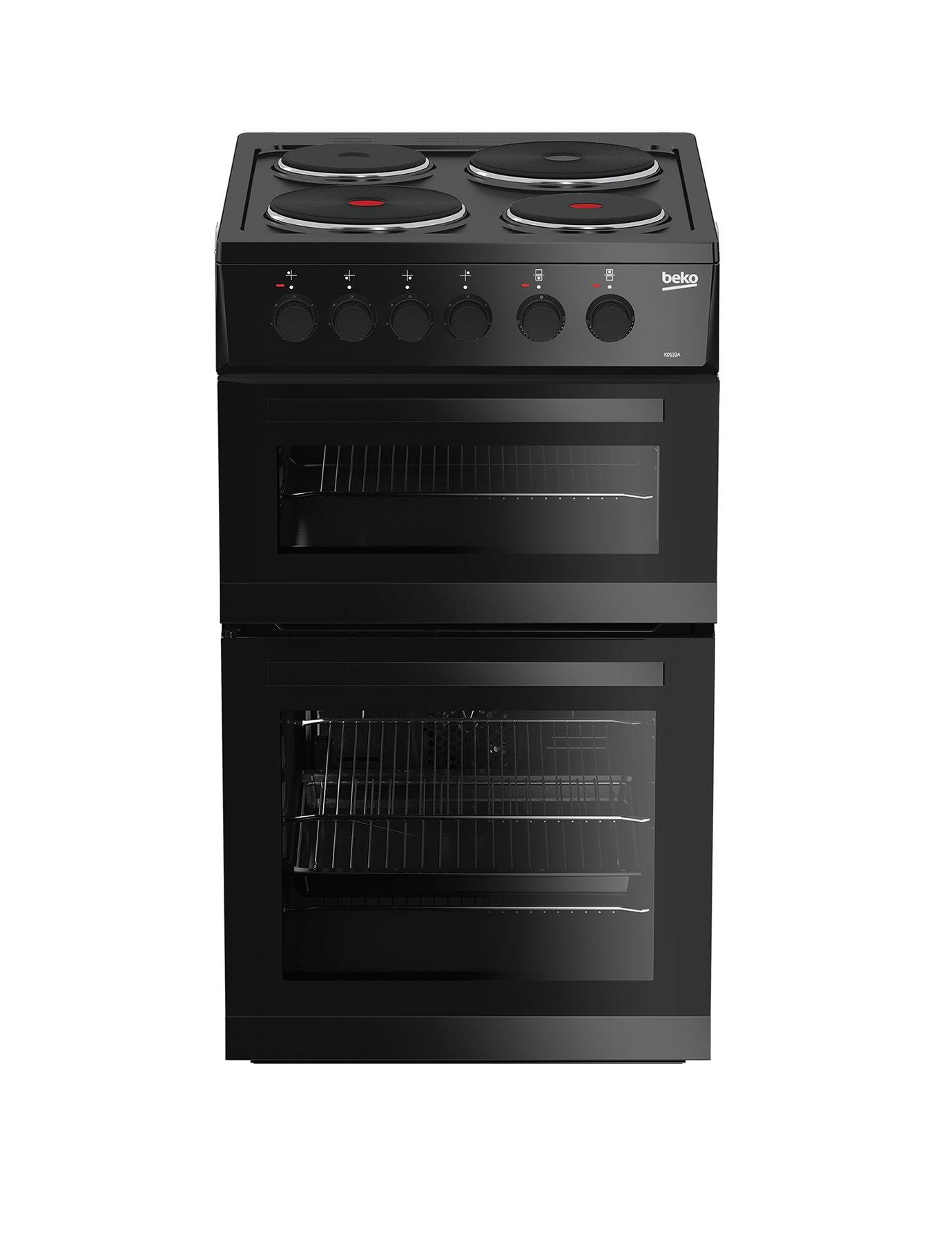 Beko Kd533Ak 50Cm Twin Cavity Electric Cooker – Black With Connection