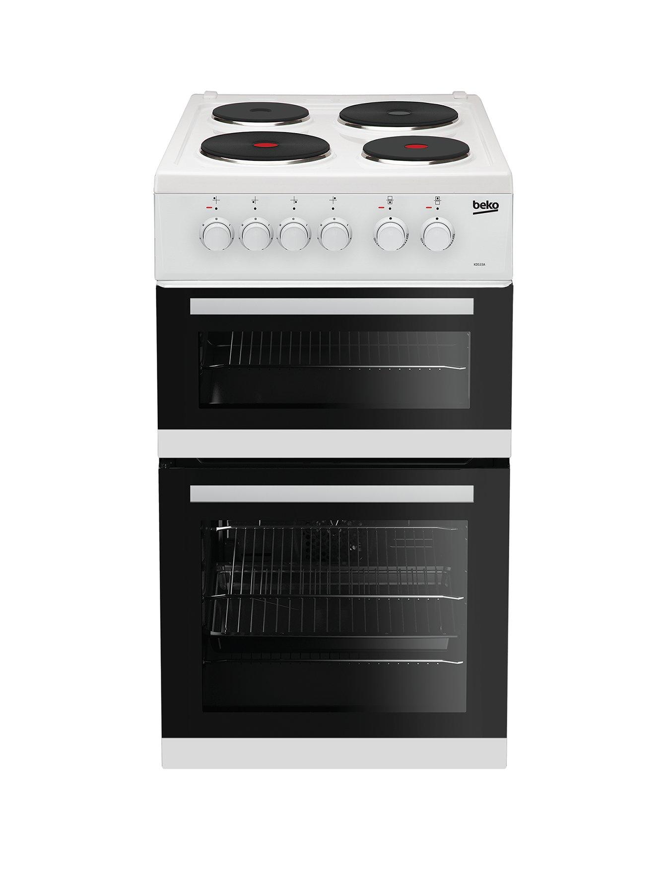 Beko Kd533Aw 50Cm Twin Cavity Electric Cooker - White With Connection