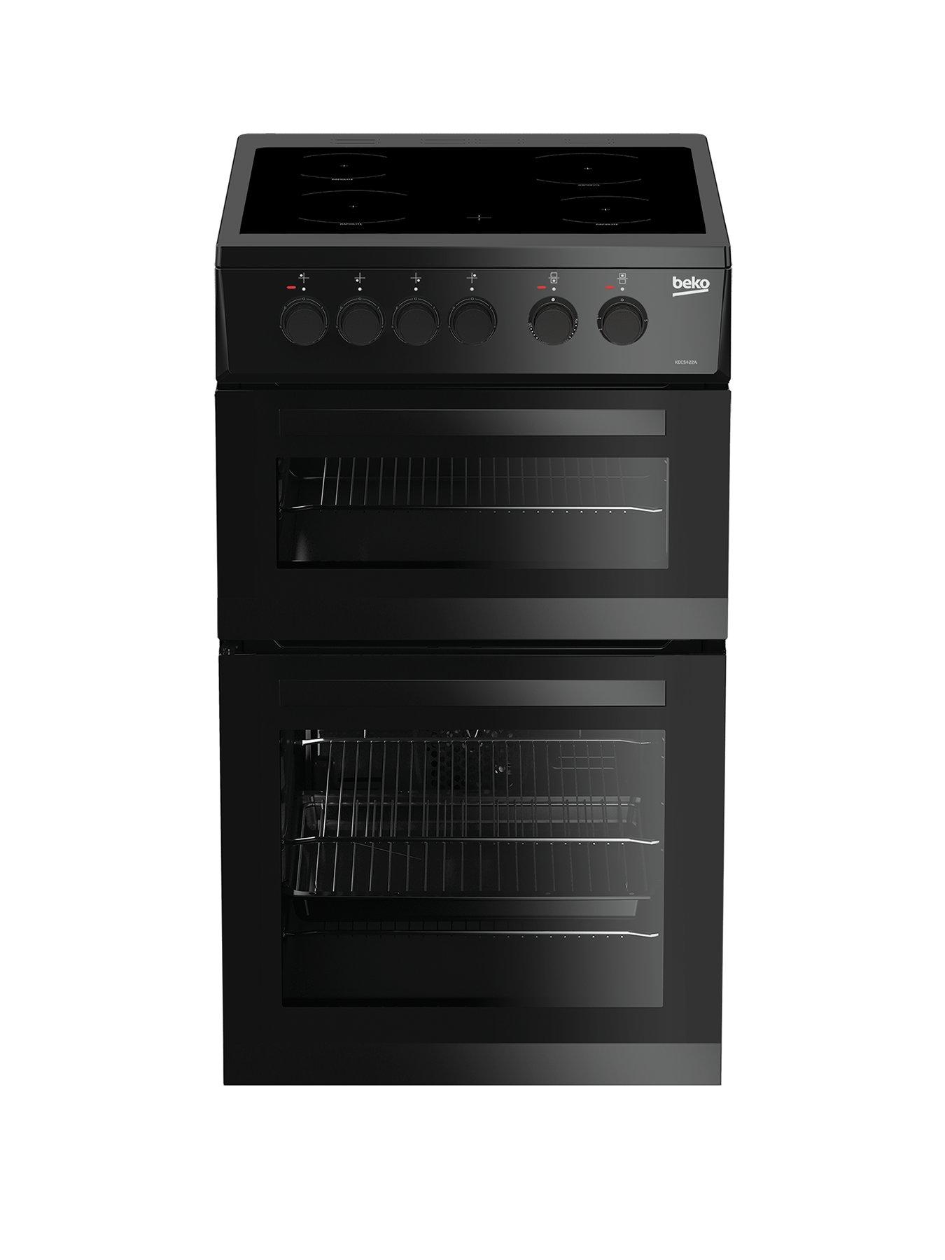 Beko Kdc5422Ak 50Cm Twin Cavity Electric Cooker – Black With Connection
