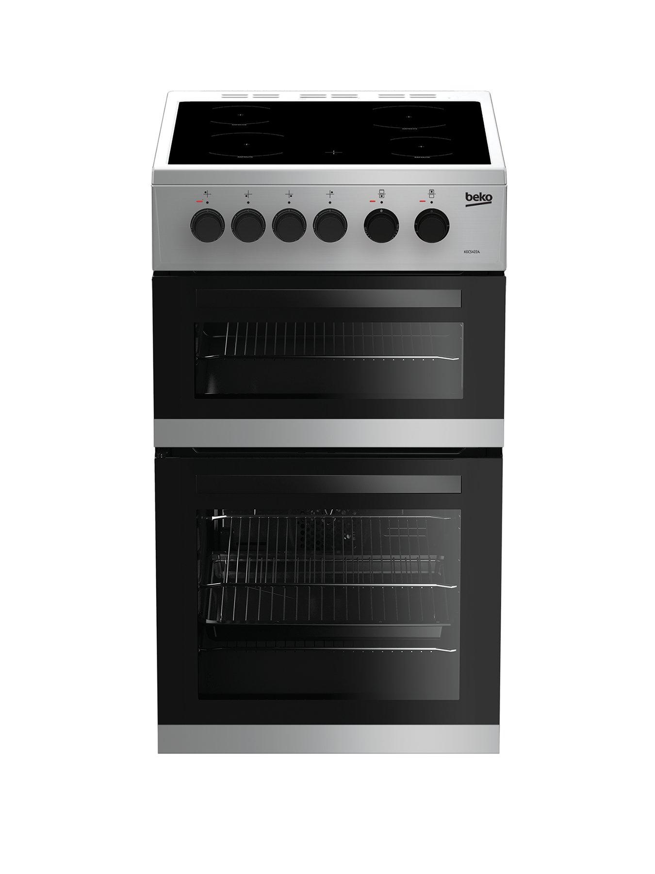 Beko Kdc5422As 50Cm Twin Cavity Electric Cooker – Silver With Connection