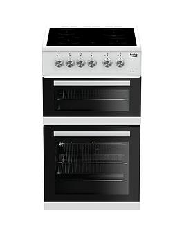 Beko Kdvc563Aw 50Cm Double Oven Electric Cooker - White Best Price, Cheapest Prices