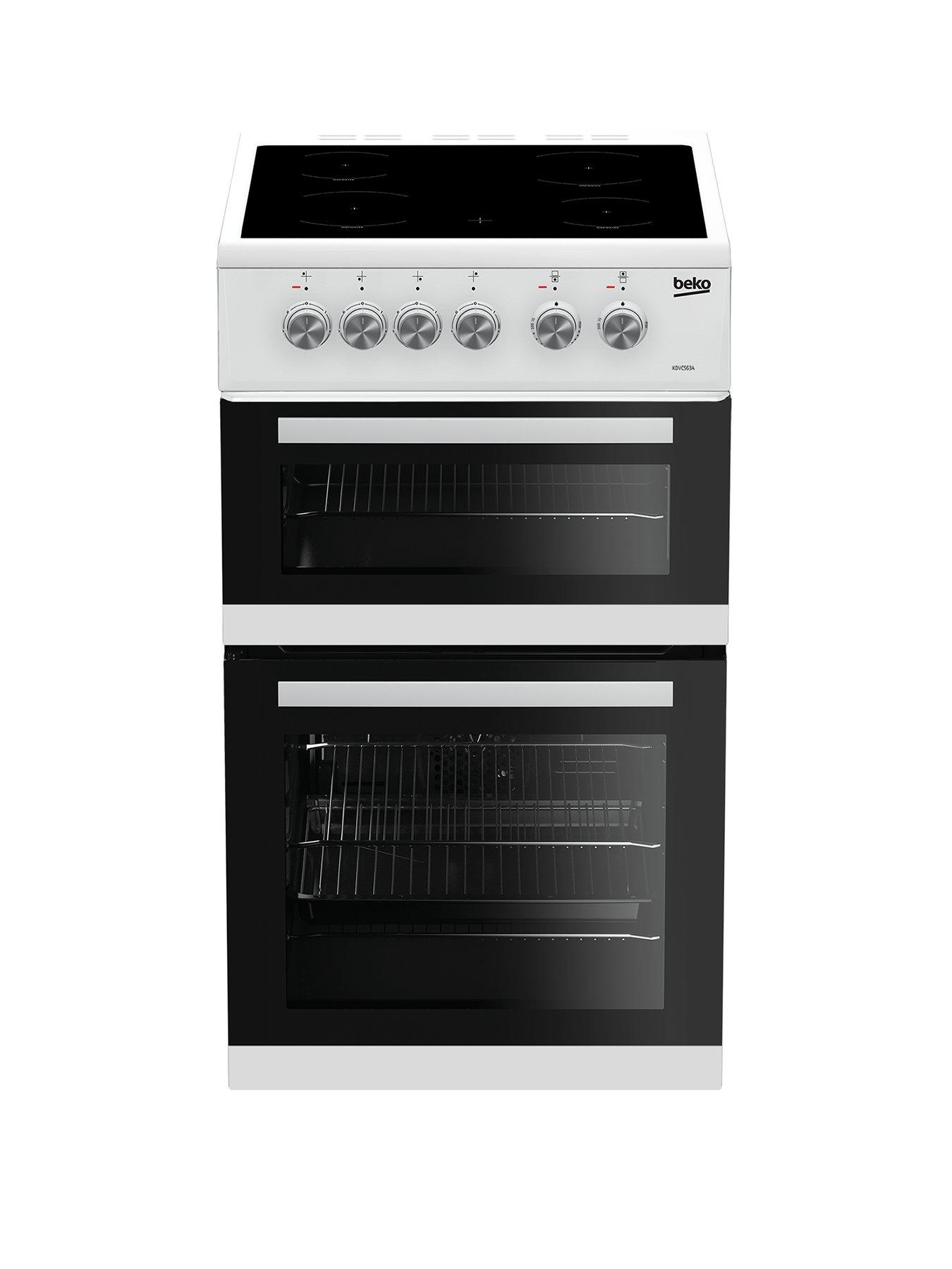 Beko Kdvc563Aw 50Cm Double Oven Electric Cooker – White With Connection