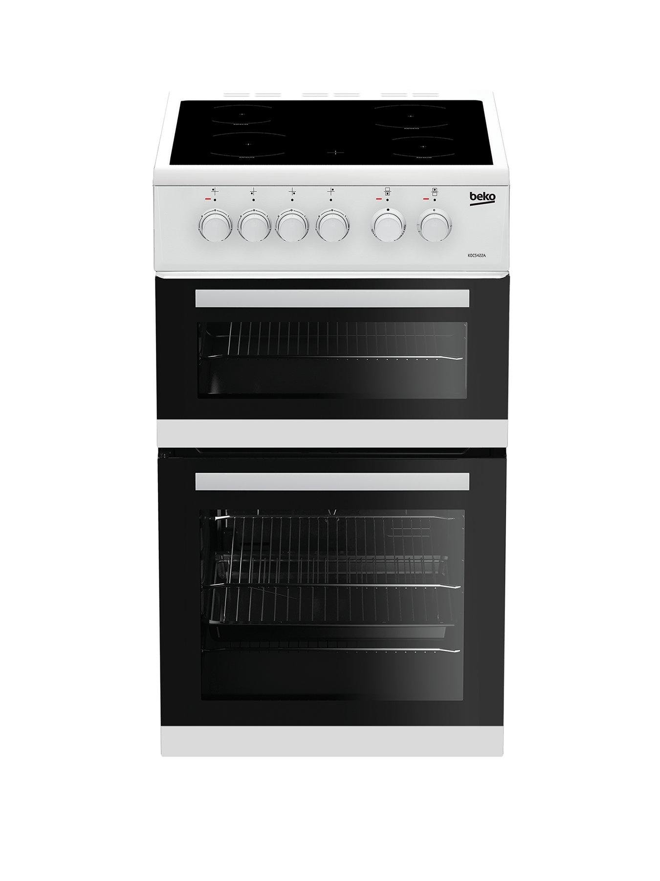 Beko Kdc5422Aw 50Cm Twin Cavity Electric Cooker – White
