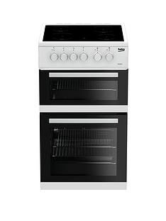 Beko KDC5422AW 50cm Twin Cavity Electric Cooker - White with Connection