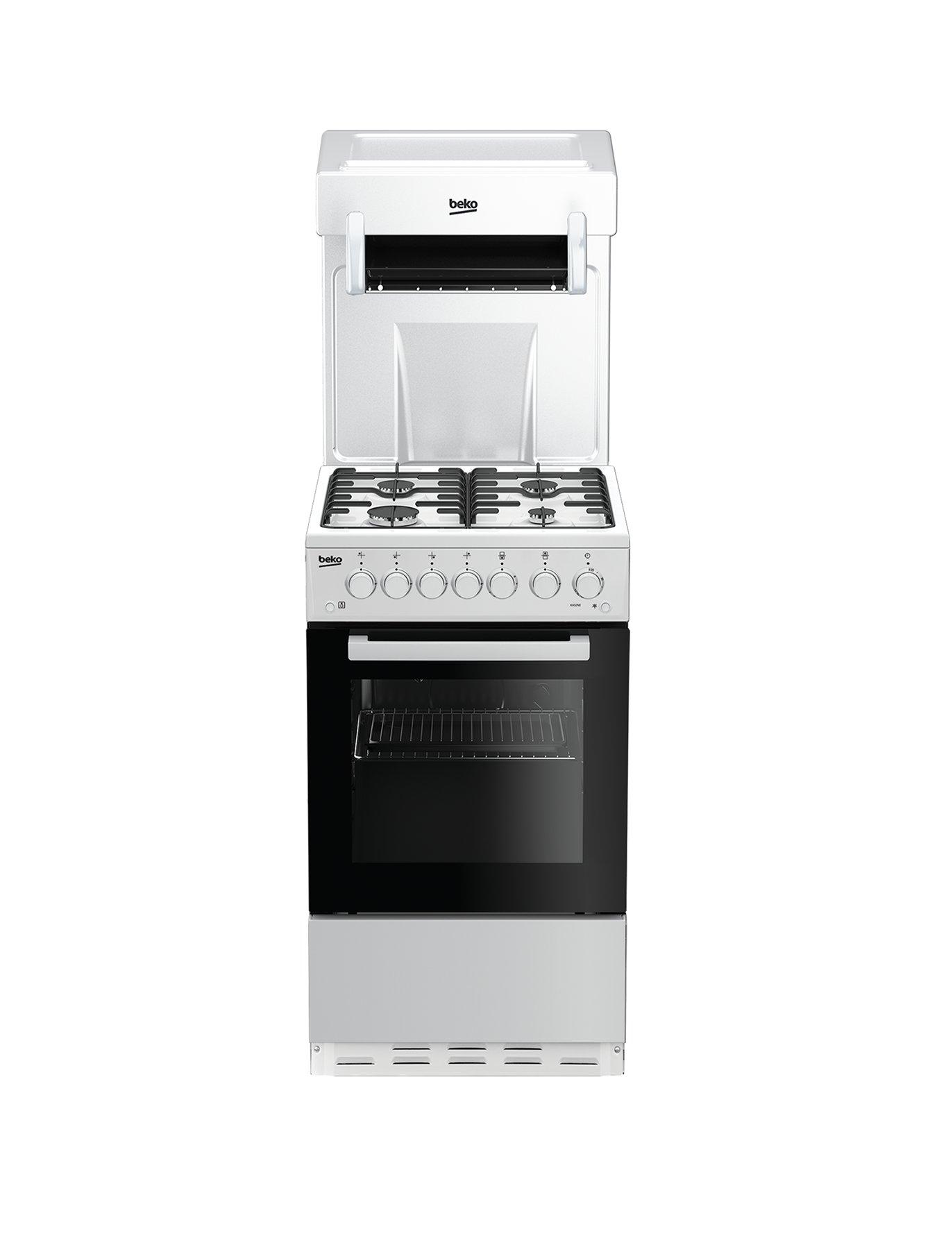 Beko Ka52New 50Cm Single Oven With High Level Grill Gas Cooker – White With Connection