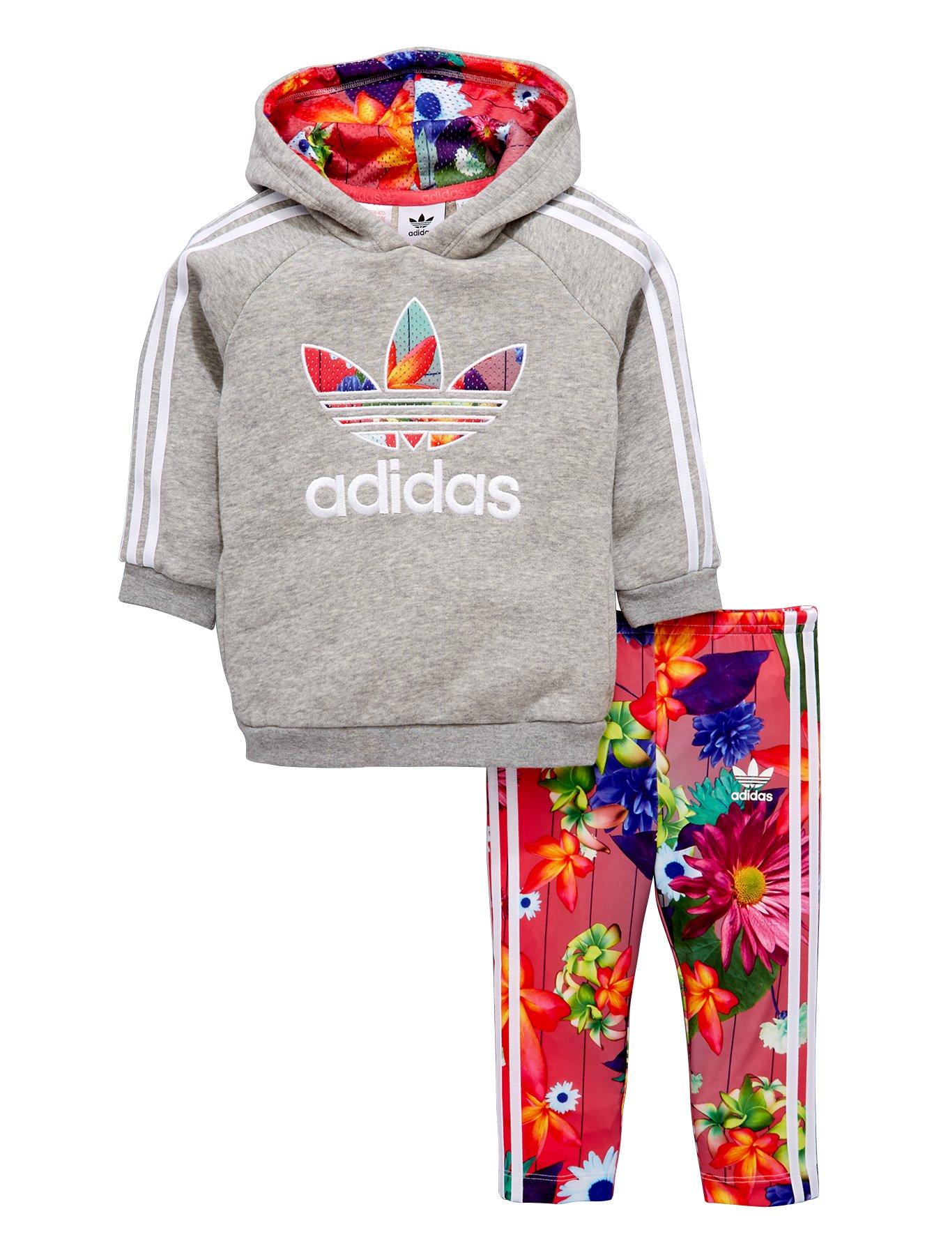 adidas girls floral tracksuit