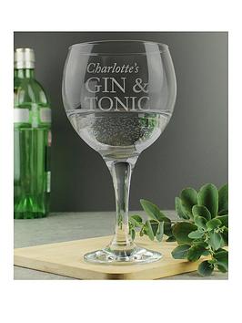 Product photograph of The Personalised Memento Company Personalised Large Gin Glass from very.co.uk