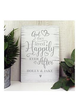 Product photograph of The Personalised Memento Company Personalised Happily Ever After Metal Sign from very.co.uk
