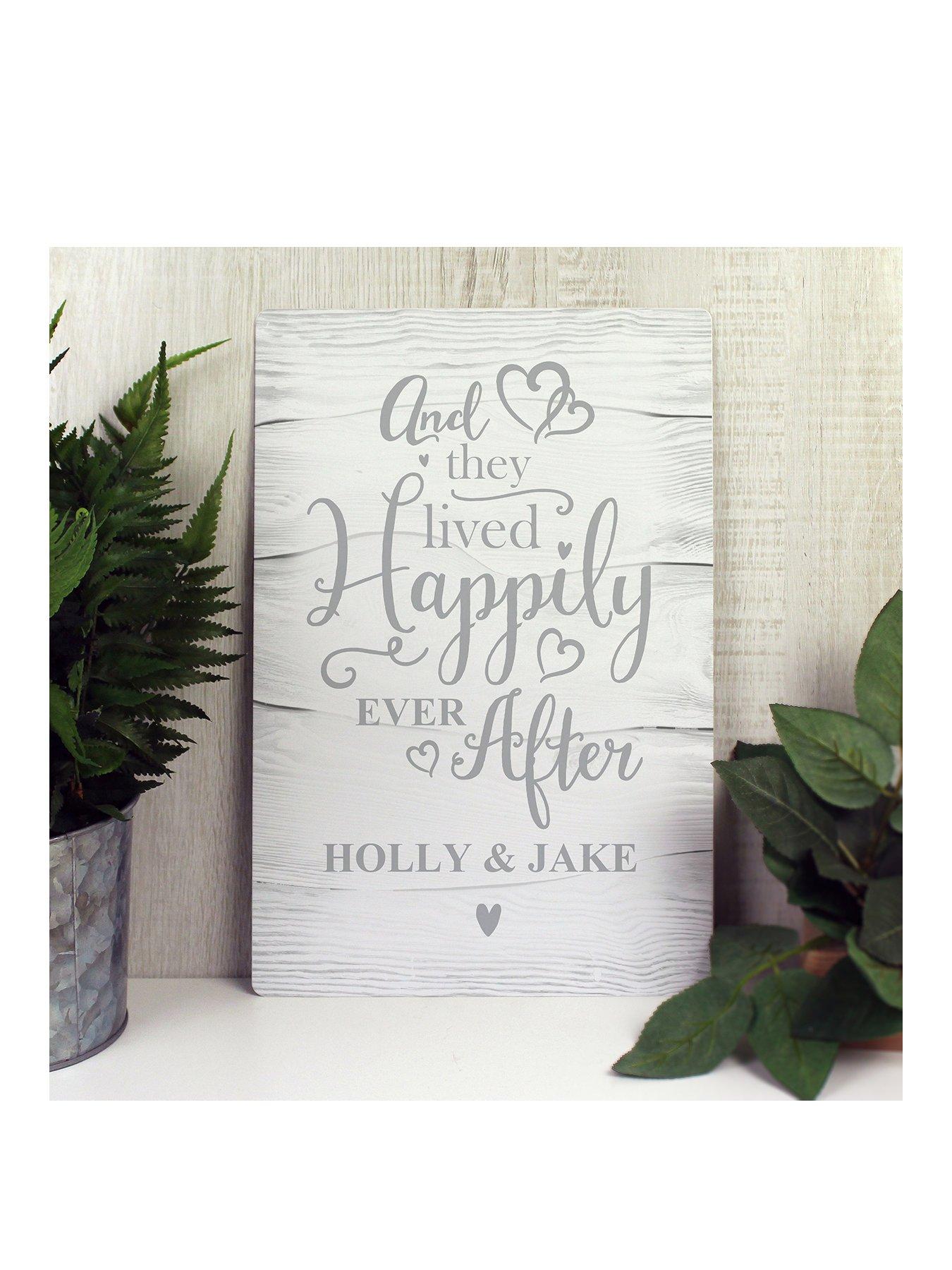 Image 1 of 2 of The Personalised Memento Company Personalised Happily Ever After Metal Sign